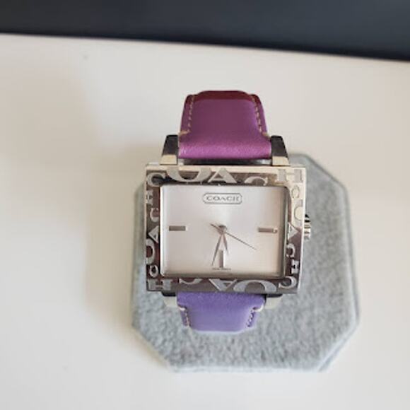 Coach Amanda Watch Multicolor Leather Strap Square Steel Case Analog IOB - Picture 4 of 11